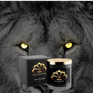 Inner Strength 11 oz black glass candle